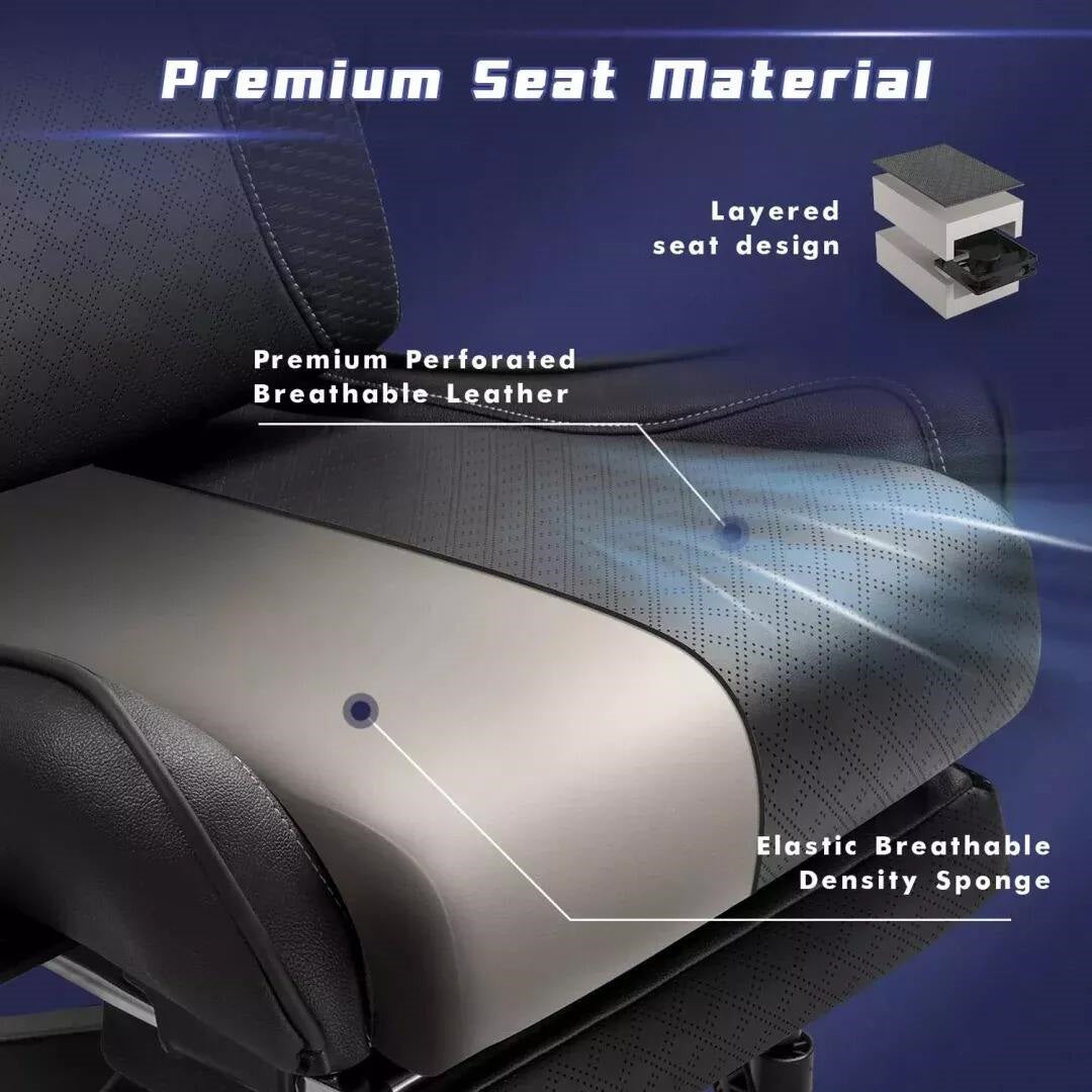 VICTONE MASSAGE GAMING CHAIR, ERGONOMIC OFFICE CHAIR LARGE SIZE COMPUTER CHAIR, RACING SEAT SWIVEL CHAIR WITH FOOTREST AND MASSAGE LUMBAR SUPPORT