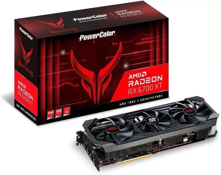 POWERCOLOR RED DEVIL AMD RADEON RX 6700 XT GAMING GRAPHICS CARD WITH 12GB GDDR6 MEMORY, POWERED BY AMD RDNA 2, RAYTRACING, PCI EXPRESS 4.0, HDMI 2.1, AMD INFINITY CACHE