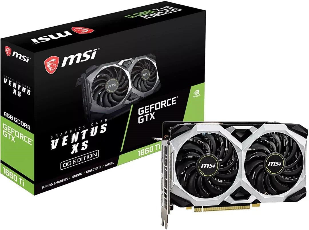 GTX 1660 TI 192-BIT HDMI-DP 6GB GDRR6 HDCP SUPPORT DIRECTX 12 DUAL FAN VR READY OC GRAPHICS CARD (GTX 1660 TI VENTUS XS 6G OC)