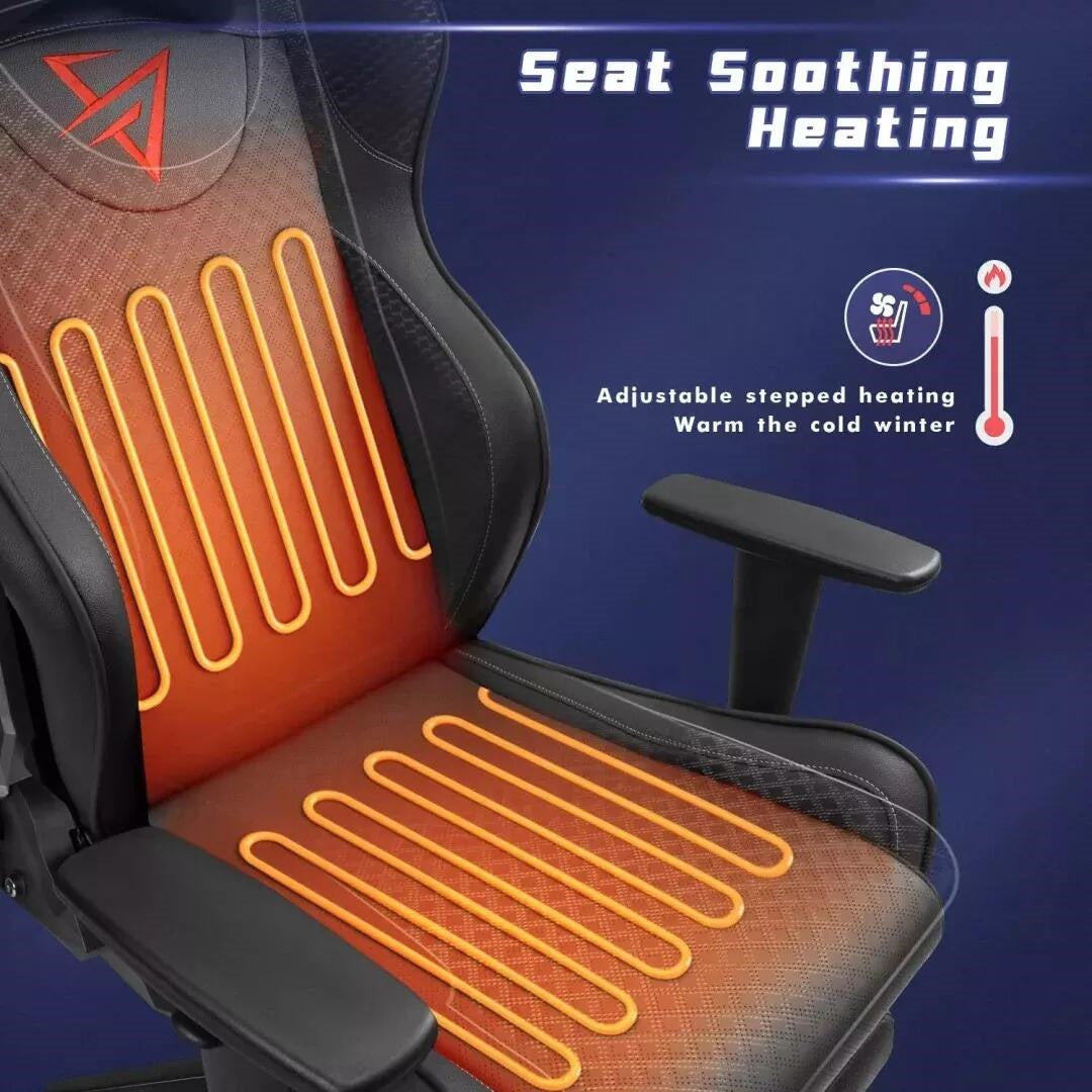 VICTONE MASSAGE GAMING CHAIR, ERGONOMIC OFFICE CHAIR LARGE SIZE COMPUTER CHAIR, RACING SEAT SWIVEL CHAIR WITH FOOTREST AND MASSAGE LUMBAR SUPPORT