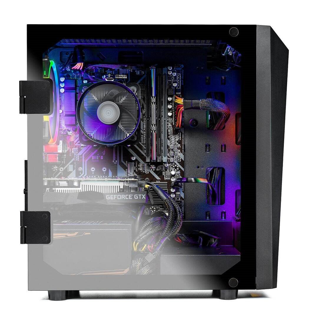 SKYTECH BLAZE II GAMING COMPUTER PC DESKTOP - RYZEN 5 3600 6-CORE 3.6GHZ, GTX 1650 4G, 500G SSD, 8GB DDR4 3200, RGB, AC WIFI, WINDOWS 10 HOME 64-BIT