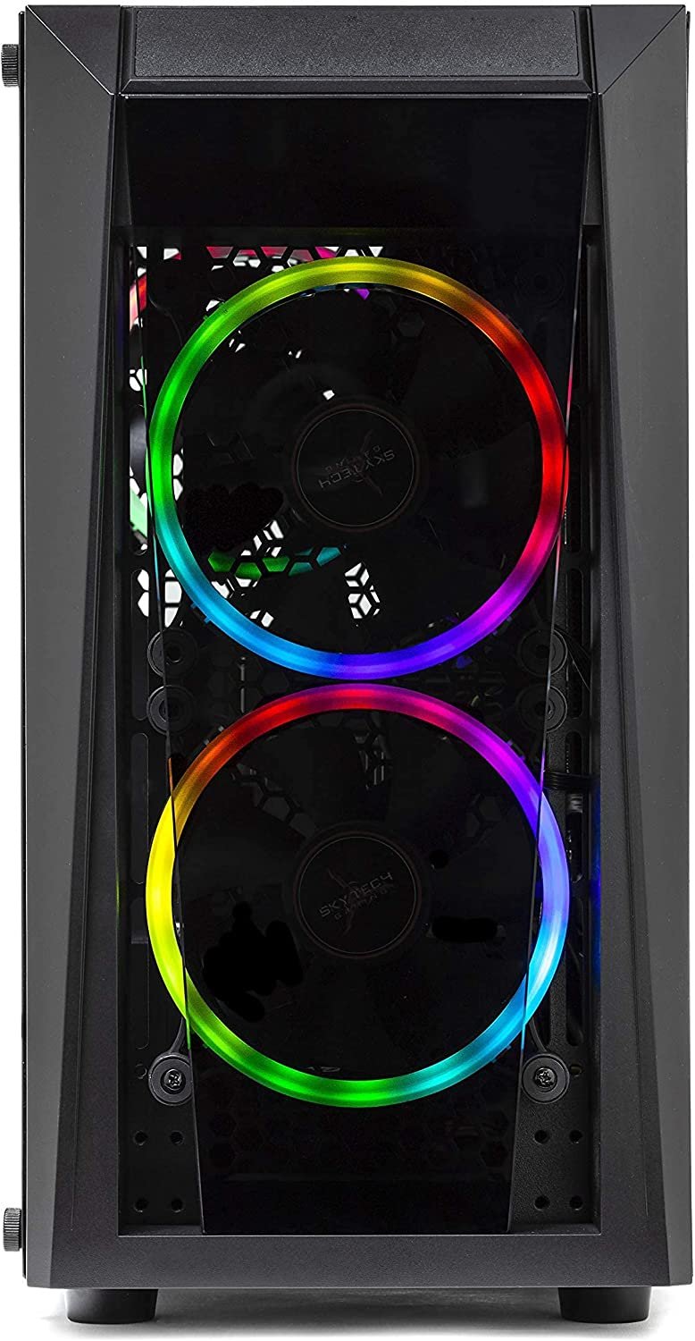 SkyTech Blaze II Gaming Computer PC Desktop – Ryzen 5 2600 6-Core 3.4 GHz, NVIDIA GeForce GTX 1660 6G, 500G SSD, 8GB DDR4, RGB, AC WiFi, Windows 10 Home 64-bit