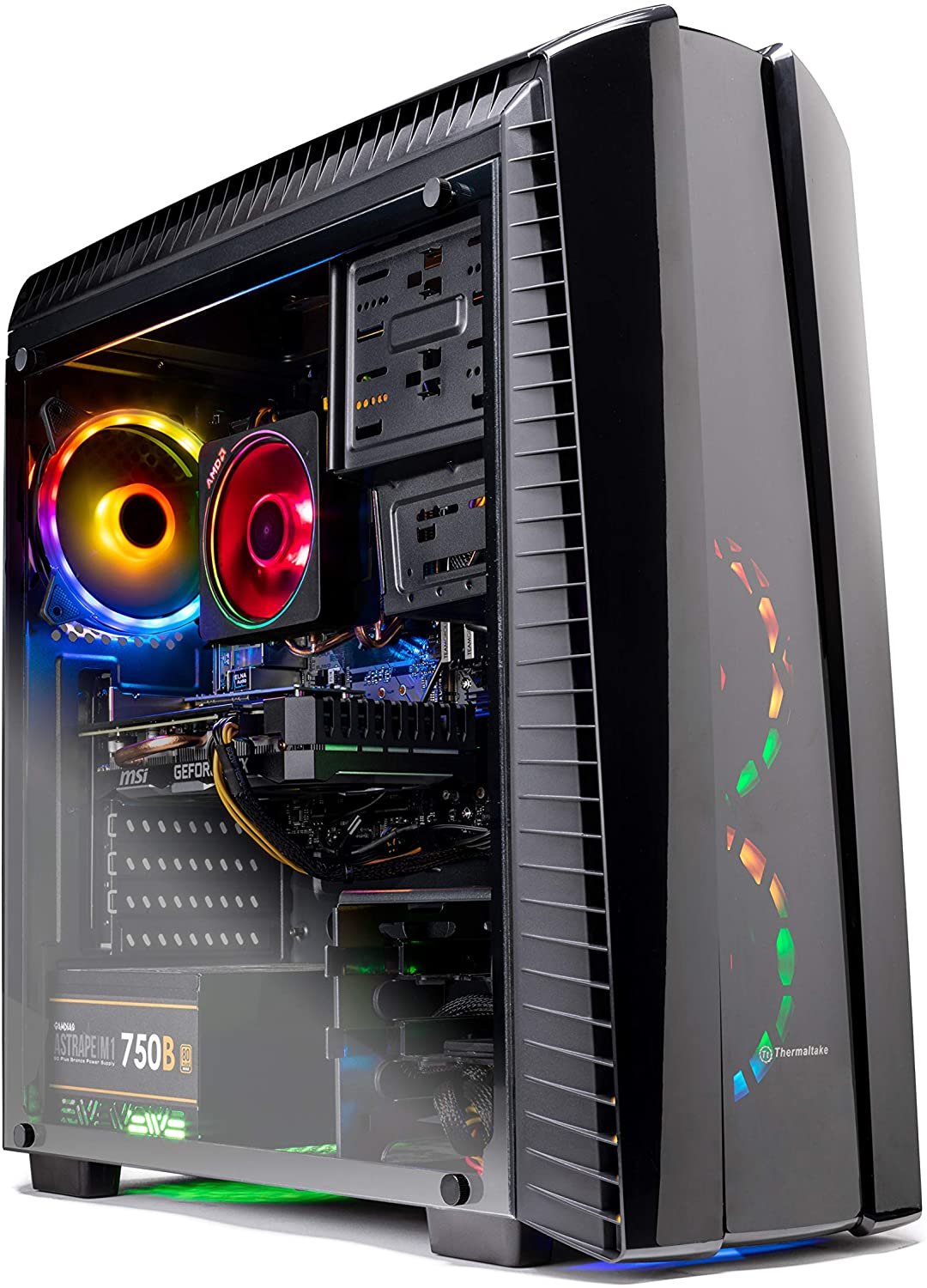 SKYTECH GAMING Shadow II Computer PC Desktop â€“ Ryzen 7 2700 8-Core 3.2 GHz, NVIDIA GeForce RTX 2060 6G, 500G SSD, 16GB DDR4, RGB, AC WiFi, Windows 10 Home 64-bit