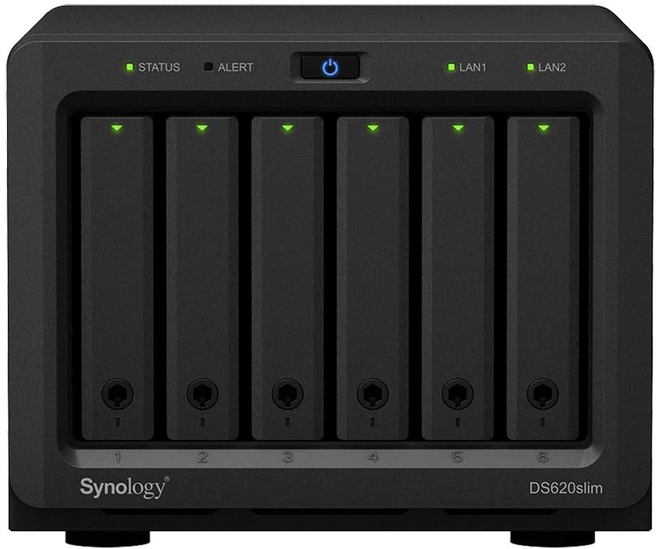 DiskStation DS620slim iSCSI NAS Server with Intel Celeron Up to 2.5GHz CPU, 6GB Memory, 12TB SSD Storage, DSM Operating System
