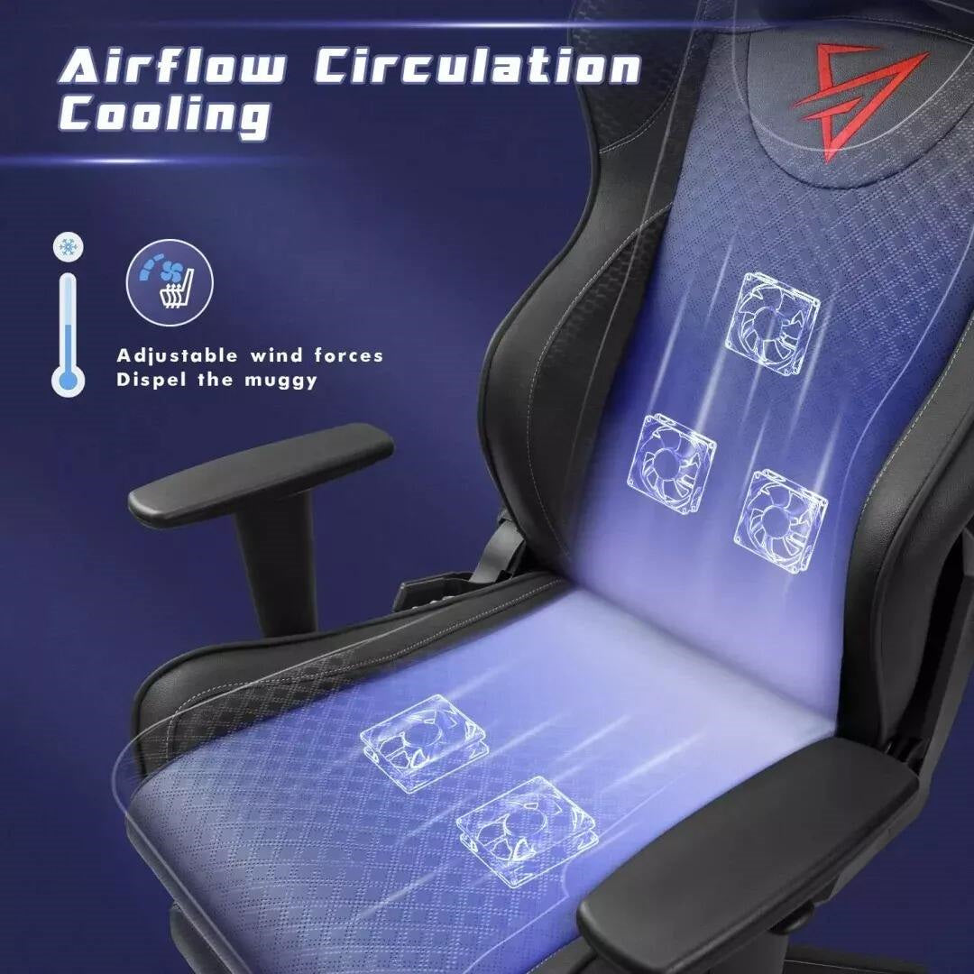 VICTONE MASSAGE GAMING CHAIR, ERGONOMIC OFFICE CHAIR LARGE SIZE COMPUTER CHAIR, RACING SEAT SWIVEL CHAIR WITH FOOTREST AND MASSAGE LUMBAR SUPPORT