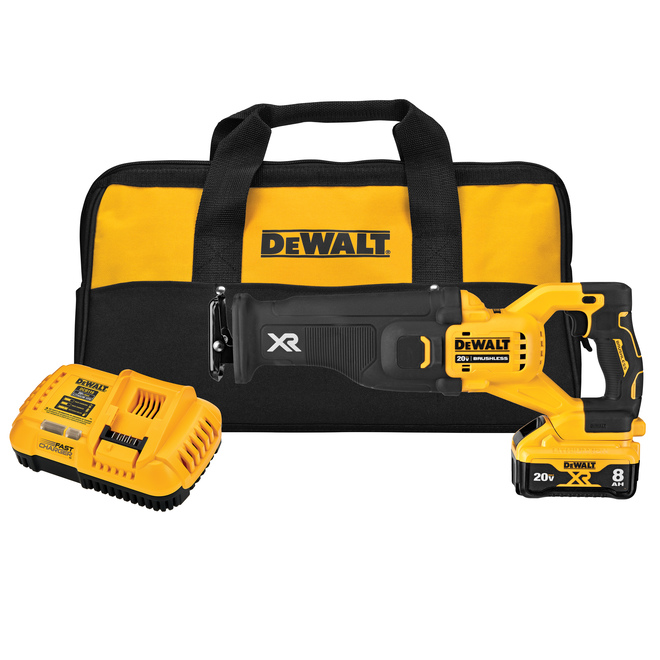 Dewalt XR 20-Volt Max Cordless Reciprocating Saw Kit with Battery and Charger – 3000 SPM – Keyless – Variable Speed