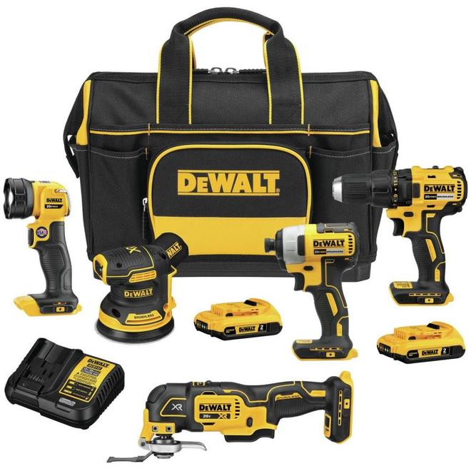 Dewalt Cordless 5-Tool Combo Kit with Batteries and Charger – Brushless Motor – Variable Speed