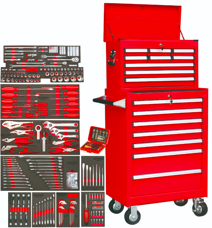 294pc Tool Chest, Roller Cabinet & Assorted Tools