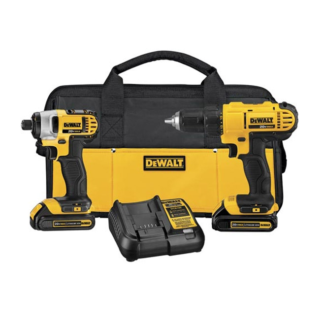 Dewalt 2-Tool Combo Kit with Batteries and Charger – 3 LED Light Ring – Variable Speed – Quick Change