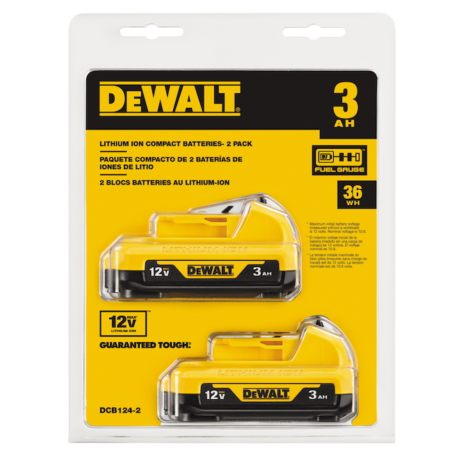 Dewalt Max 3-Ah 12-V Lithium-Ion Batteries – Pack of 2