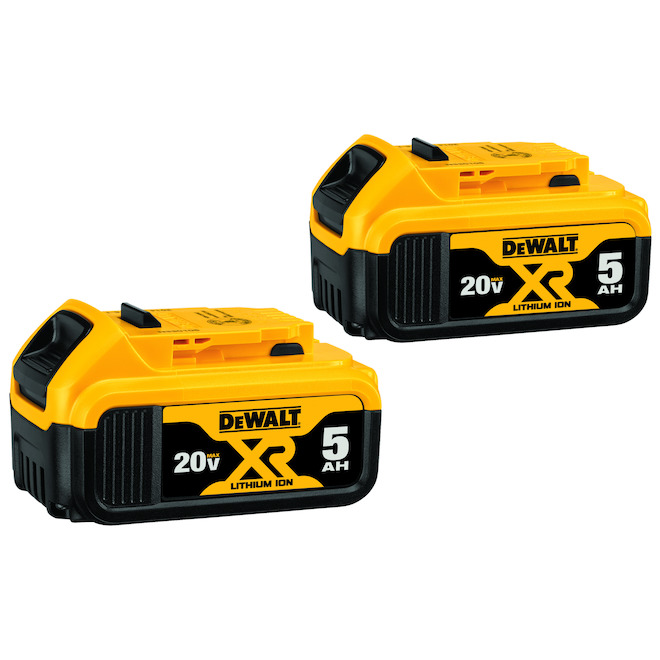 Dewalt XR 20-Volt Max 5-AH Lithium Ion Batteries – 3-LED Light Gauge – Lightweight – 2 per Pack