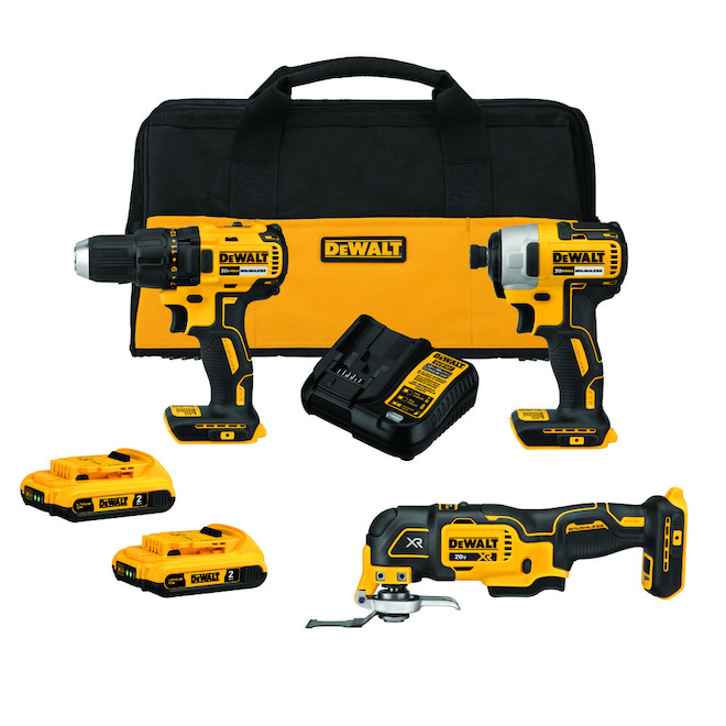 Dewalt Set of 3 20-V Cordless Tools – Bag, Batteries and Charger Included