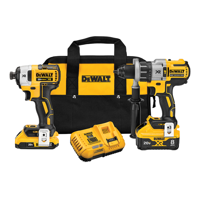 Dewalt Power Detect XR 20-Volt 2-Power Tool Combo Kit with Batteries and Charger – Brushless – Cordless – Variable Speed