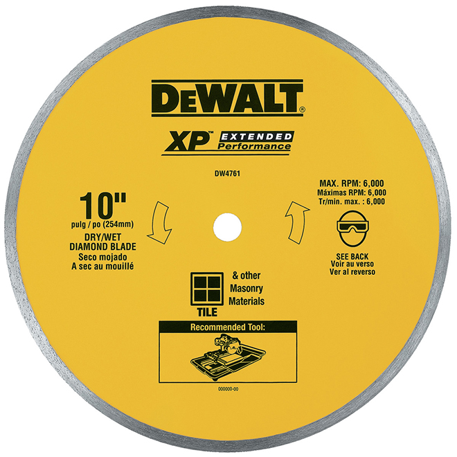 Dewalt XP Extended Performance Masonry Tile Blades – 4-in Dia – Diamond-Matrix – Wet and Dry Cutting