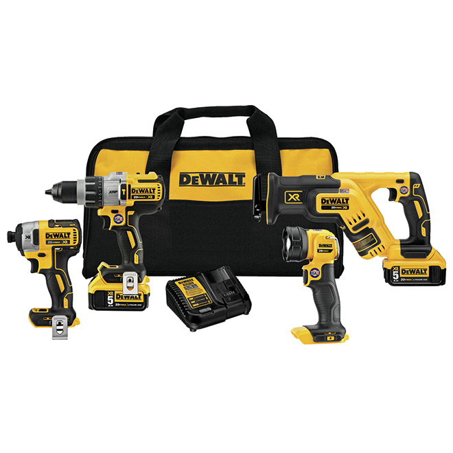 Dewalt Dewalt® 20-V Max Lithium-Ion Brushless 4-Tool Cordless Kit