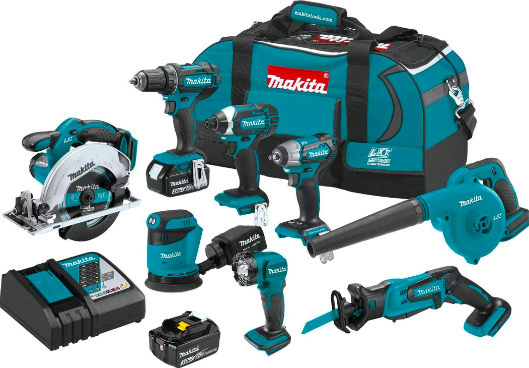 Makita XT801X1 18V LXT Lithium-Ion Cordless 8-Pc. Combo Kit (3.0Ah)