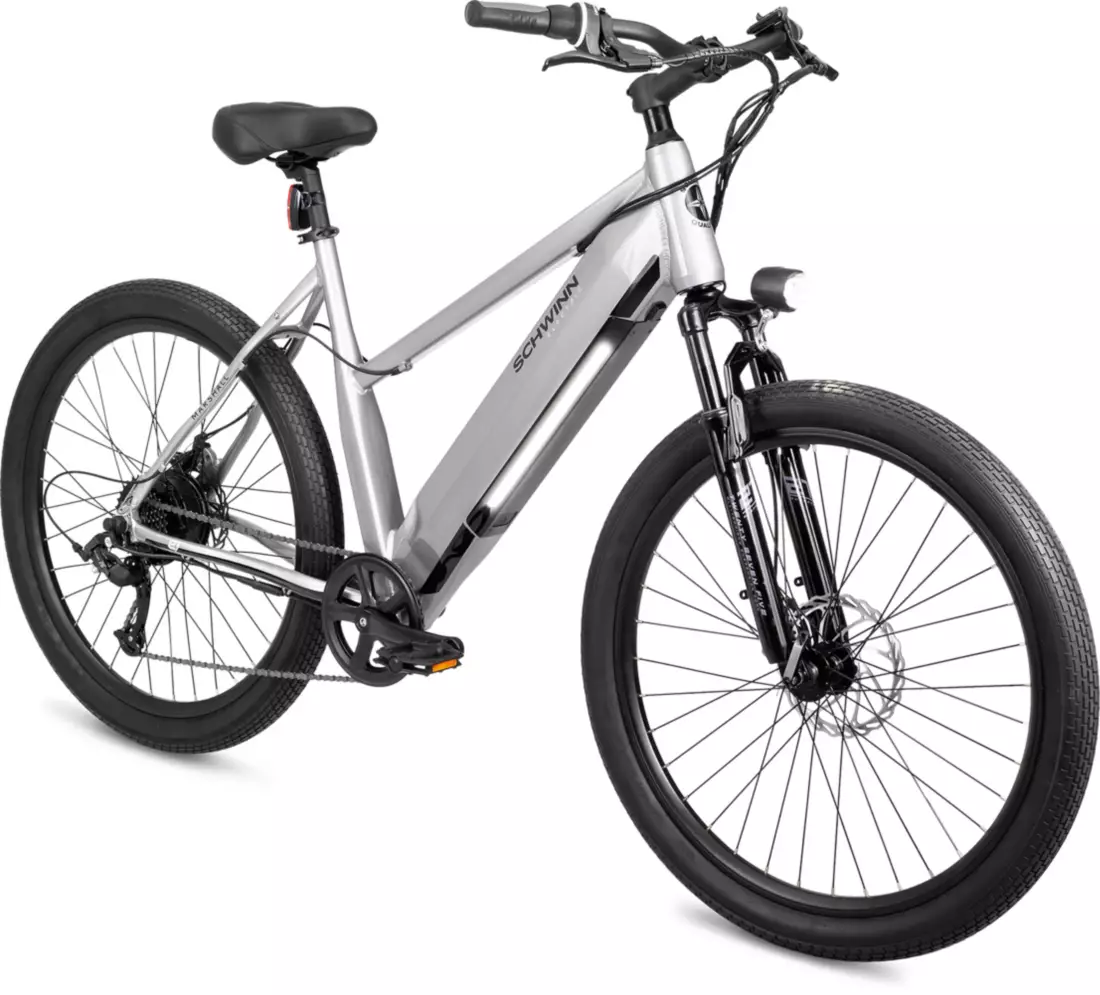Schwinn Adult Marshall 27.5�� Step-Thru Electric Hybrid Bike
