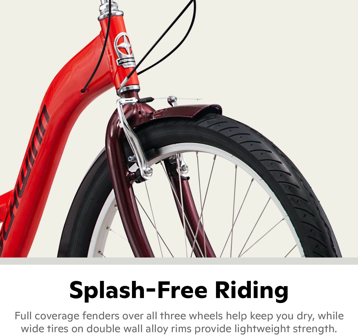 Schwinn Meridian Adult Tricycle Bike, Three Wheel Cruiser, 24 & 26-Inch Wheels, Low Step-Through Aluminum Frame, Adjustable Handlebars, Large Cruiser Seat, Rear Folding Basket