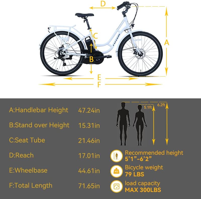 Totem Powered by Panasonic Electric Bike for Adults 26'', Urban Electric Bicycle with 250W Removable Panasonic 25.2V 16Ah Lithium Battery, City Electric Bike with Shimano 7-Speed Gears