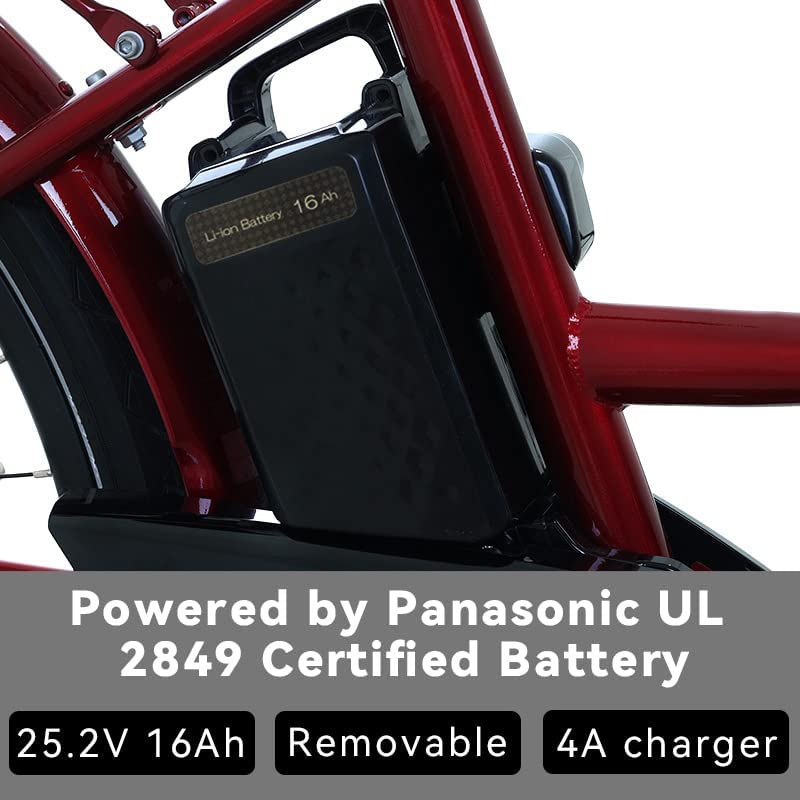 Totem Powered by Panasonic Electric Bike for Adults 26'', Urban Electric Bicycle with 250W Removable Panasonic 25.2V 16Ah Lithium Battery, City Electric Bike with Shimano 7-Speed Gears