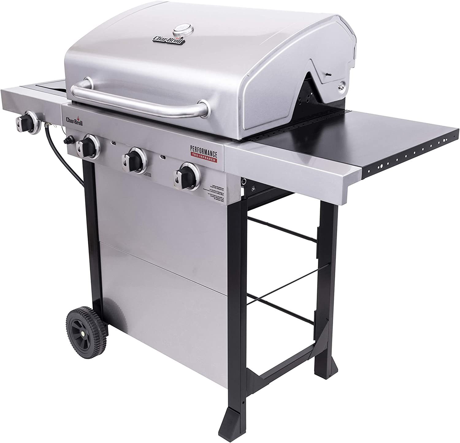 Char-Broil 463370719 Performance TRU-Infrared 3-Burner Cart Style Liquid Propane Grill, Stainless Steel