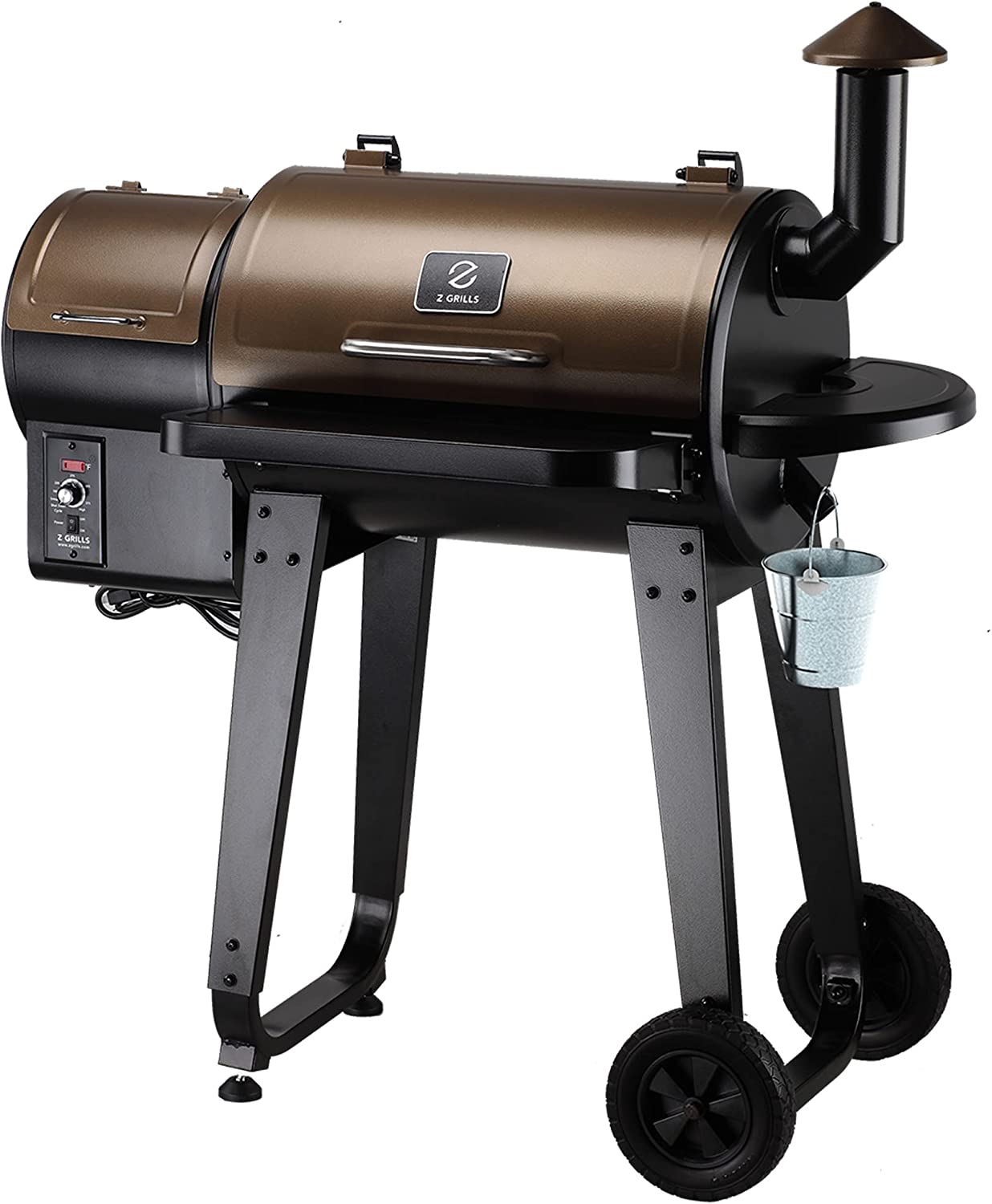 Z GRILLS ZPG-450A 2022 Upgrade Wood Pellet Grill & Smoker 6 in 1 BBQ Grill Auto Temperature Control, 450 Sq in Bronze