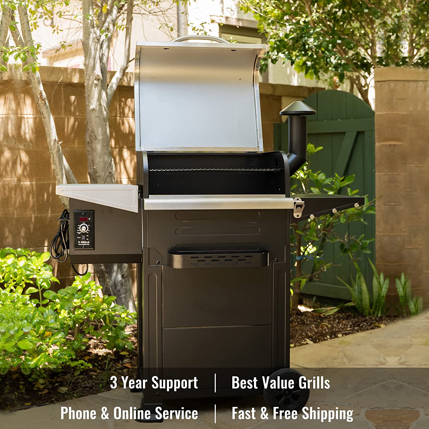 Z GRILLS Wood Pellet Grill & Smoker, Cooking Area, 573 sq.in, 6002E