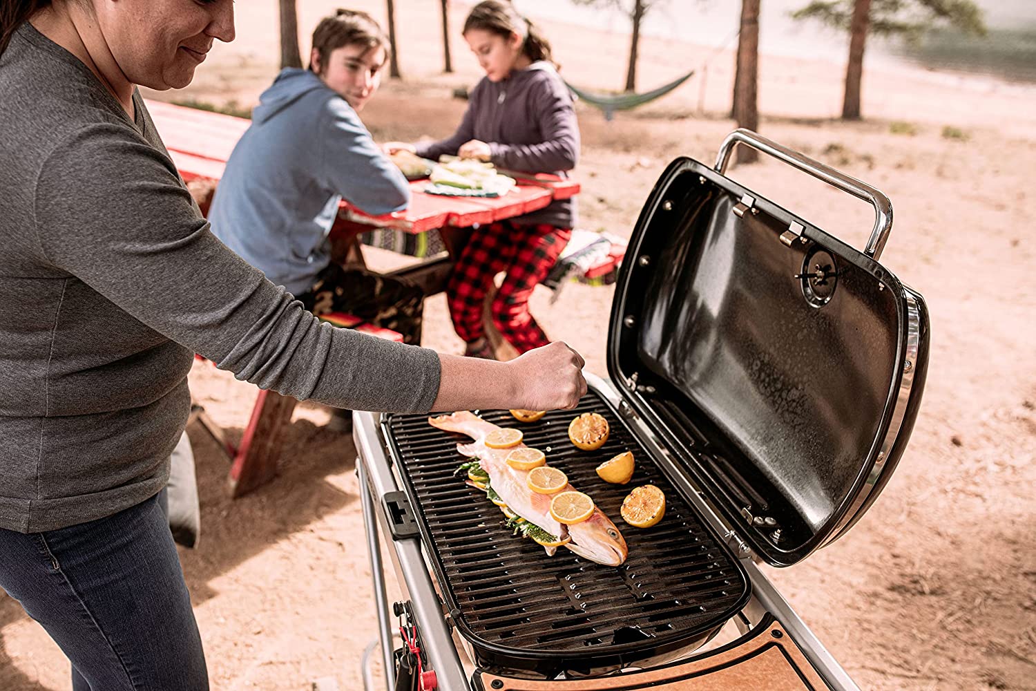 The Weber Traveler Portable Gas Grill, Red