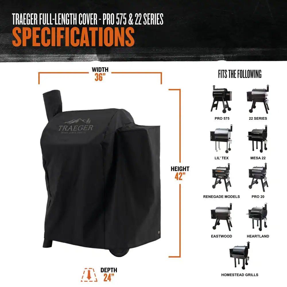 Full Length Grill Cover for Pro 575 Pellet Grill
