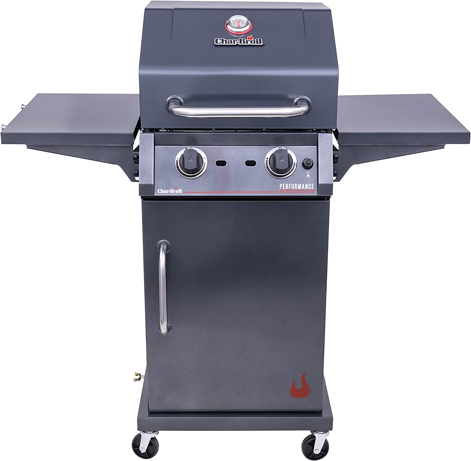 Char-Broil 463655621 Performance TRU-Infrared 2-Burner Cabinet Style Liquid Propane Gas Grill, Metallic Gray