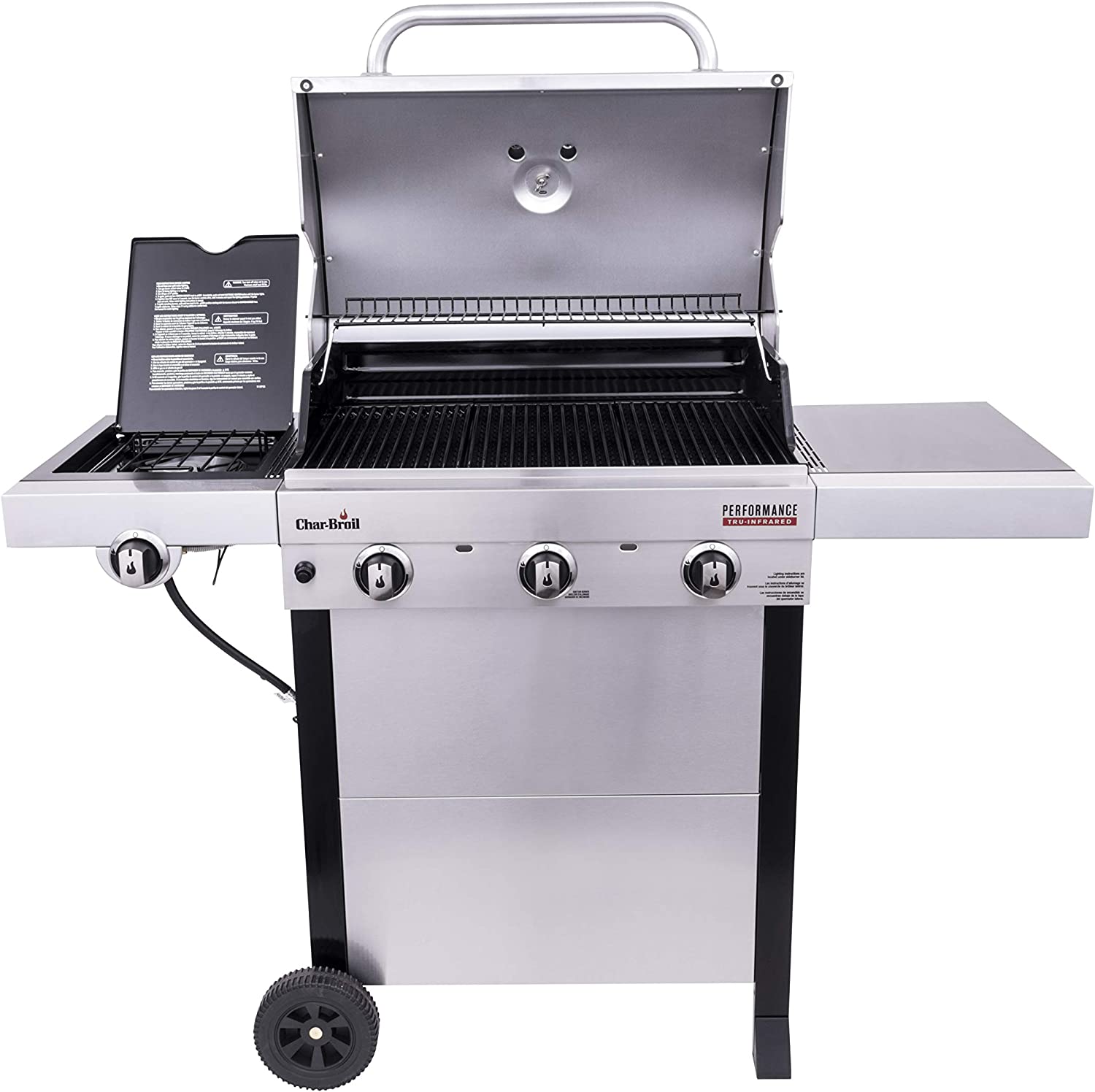 Char-Broil 463370719 Performance TRU-Infrared 3-Burner Cart Style Liquid Propane Grill, Stainless Steel