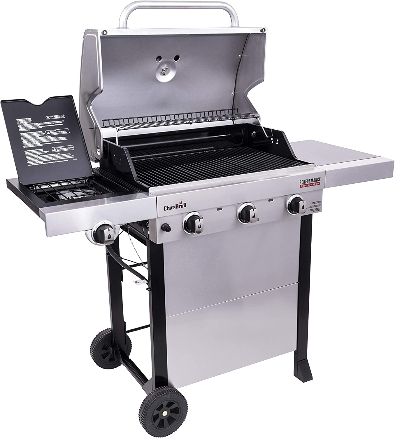 Char-Broil 463370719 Performance TRU-Infrared 3-Burner Cart Style Liquid Propane Grill, Stainless Steel