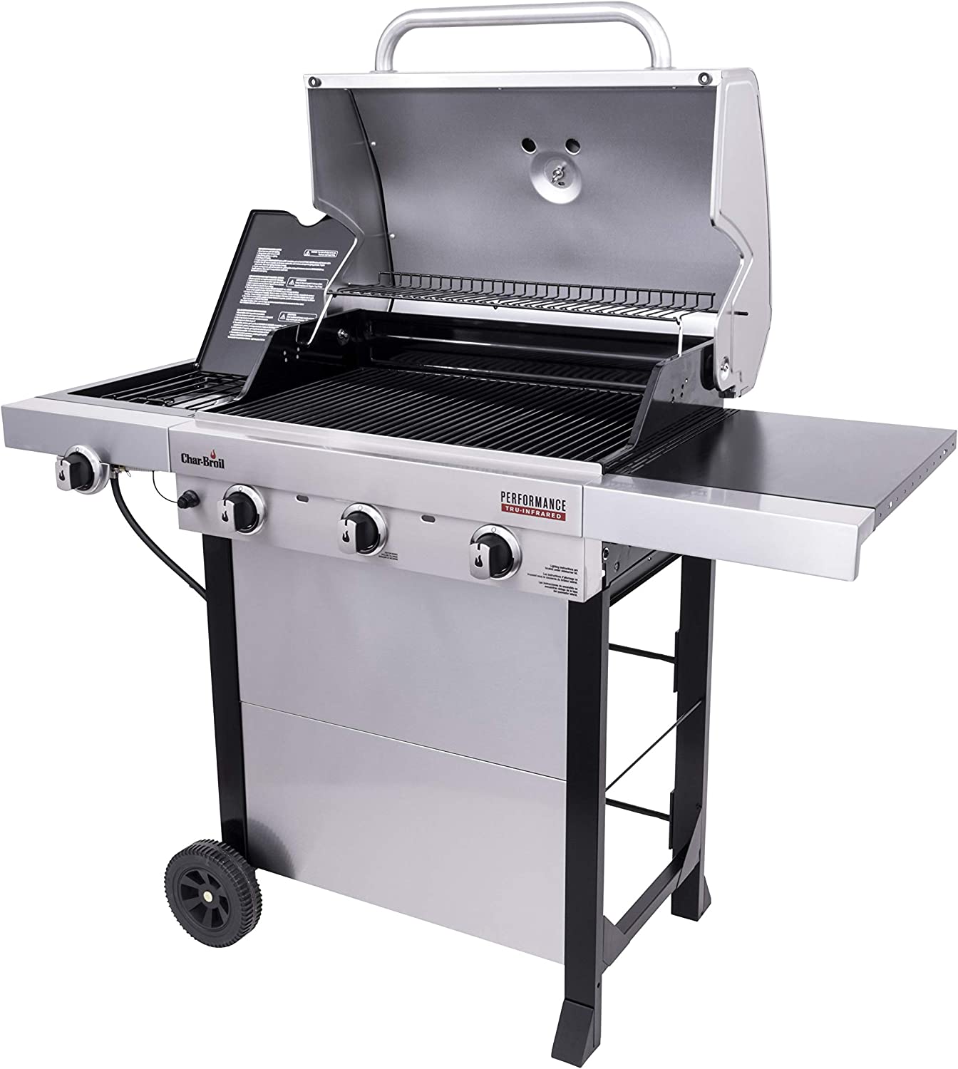 Char-Broil 463370719 Performance TRU-Infrared 3-Burner Cart Style Liquid Propane Grill, Stainless Steel