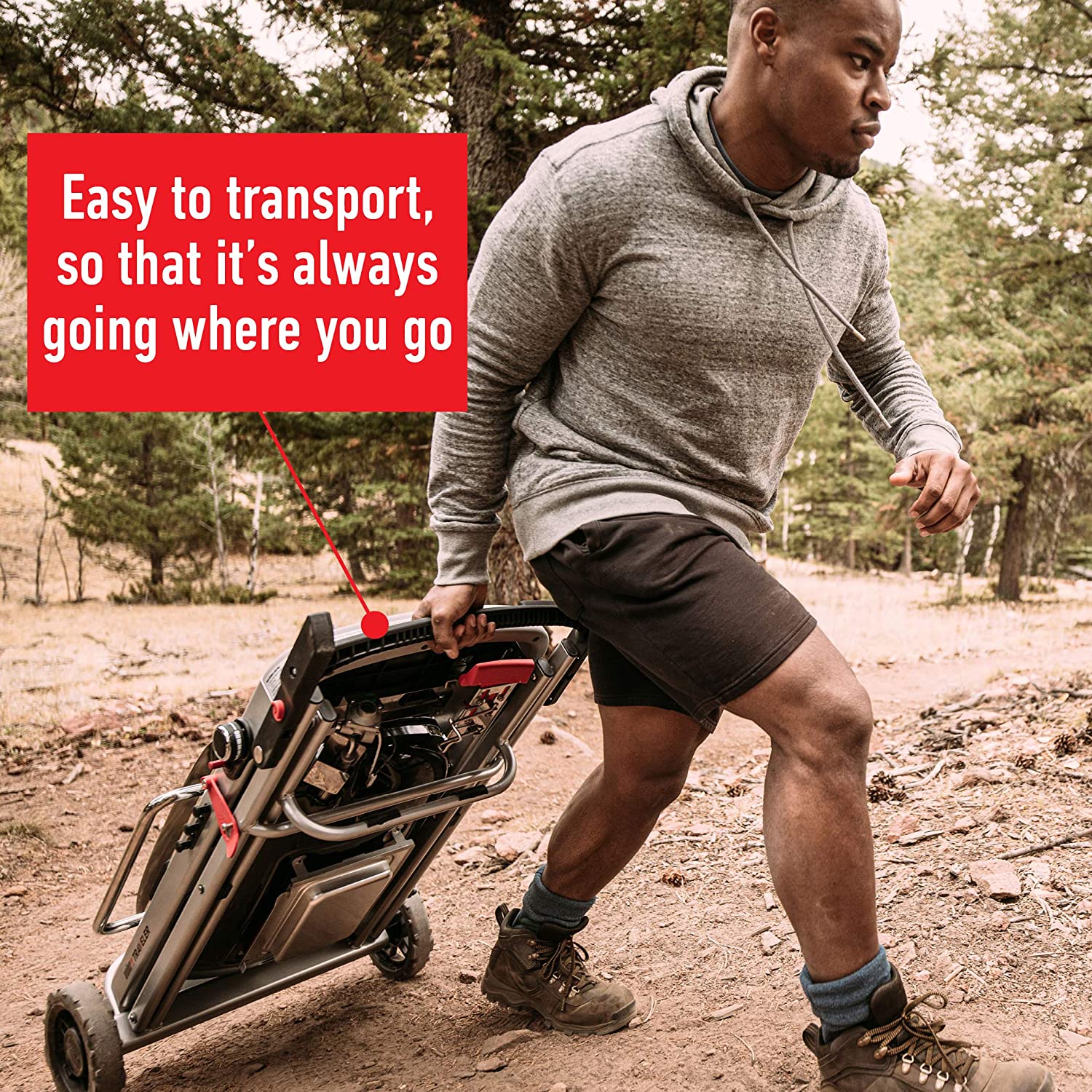 The Weber Traveler Portable Gas Grill, Red