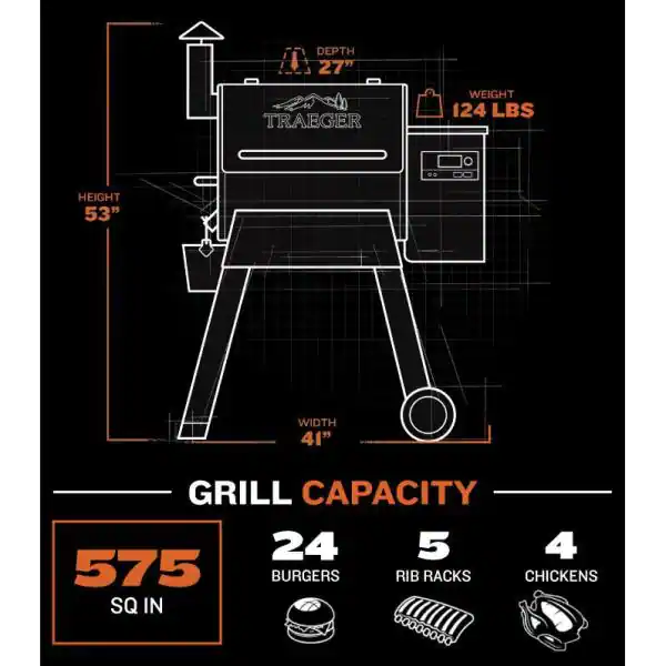 Pro 575 Wifi Pellet Grill and Smoker in Black