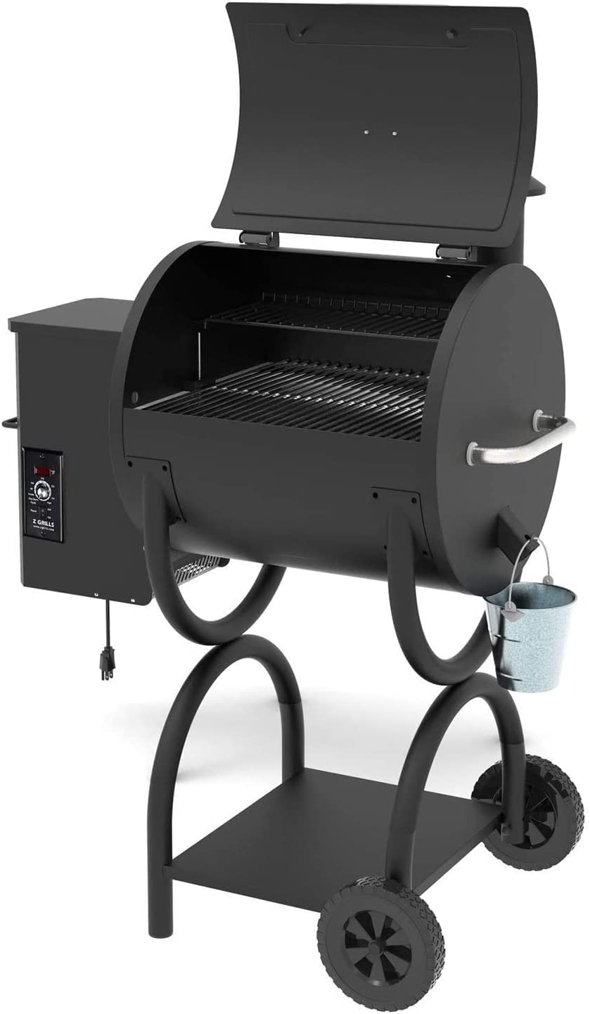 Z GRILLS ZPG-550A 2022 New Model Wood Pellet Grill & Smoker 6 in 1 BBQ Grill Auto Temperature Control, 590 sq in Black