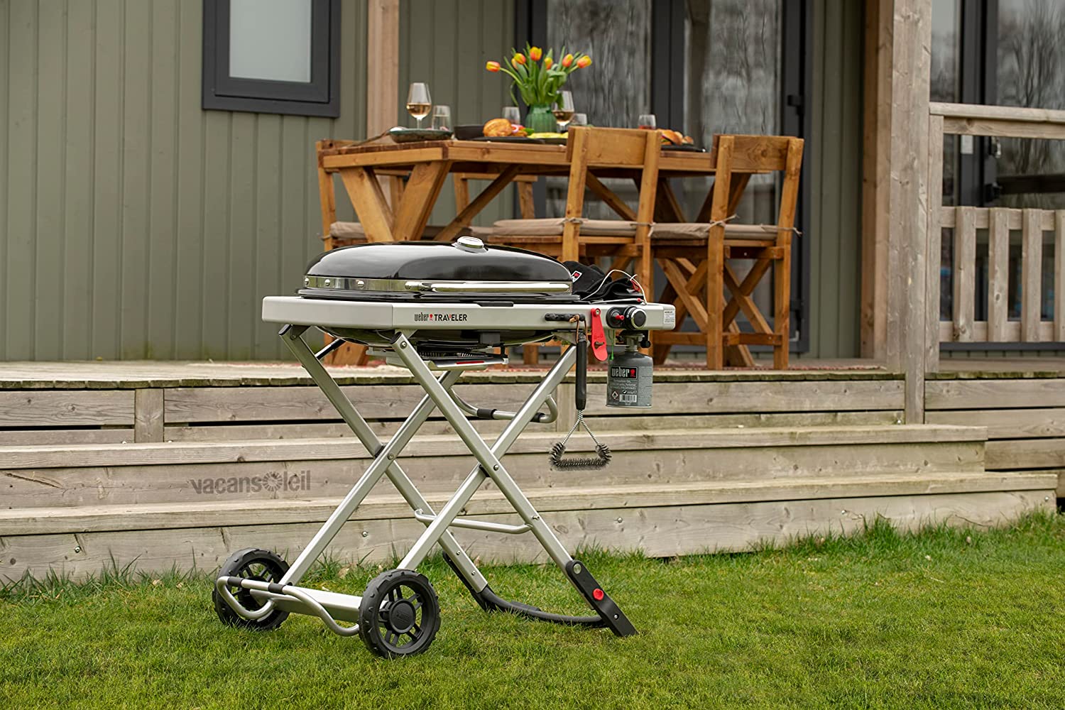 The Weber Traveler Portable Gas Grill, Red