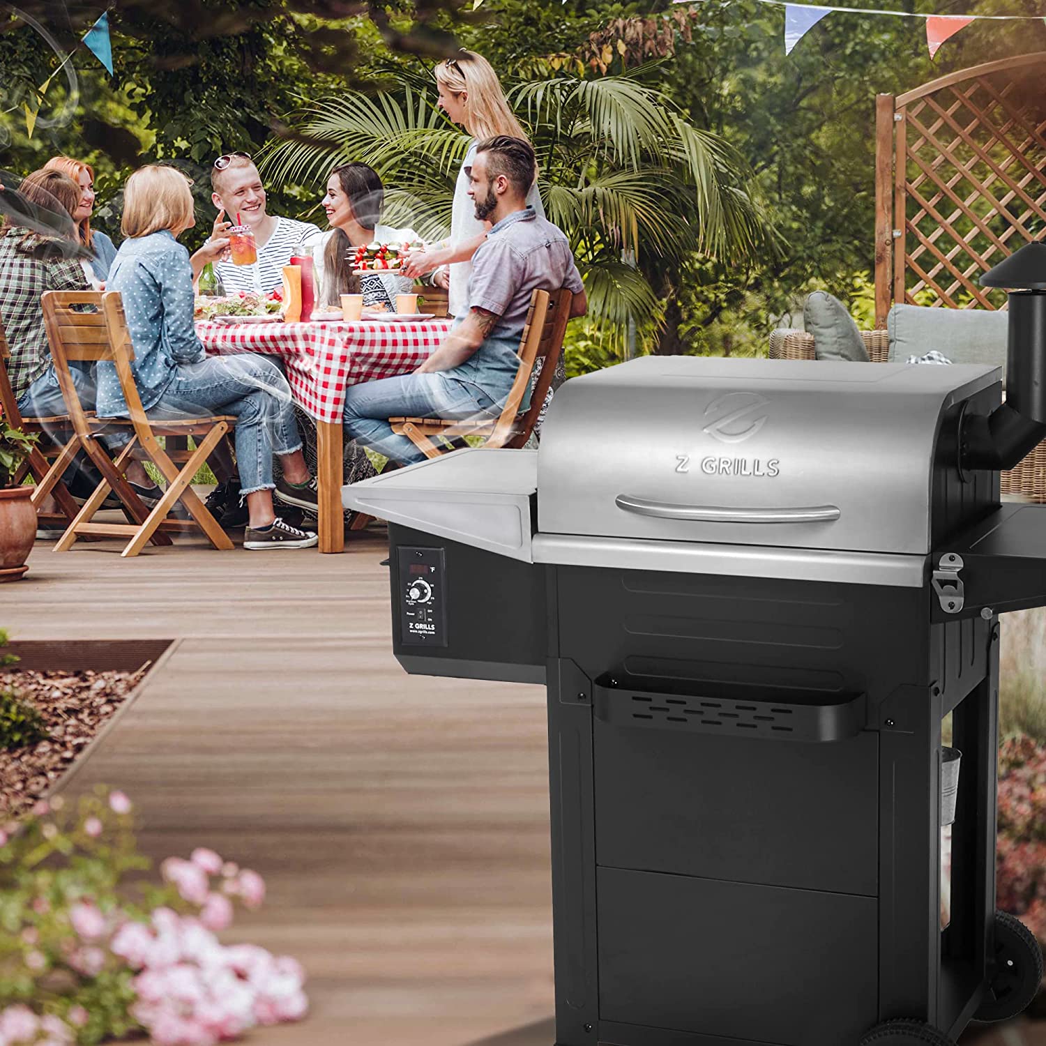 Z GRILLS Wood Pellet Grill & Smoker, Cooking Area, 573 sq.in, 6002E