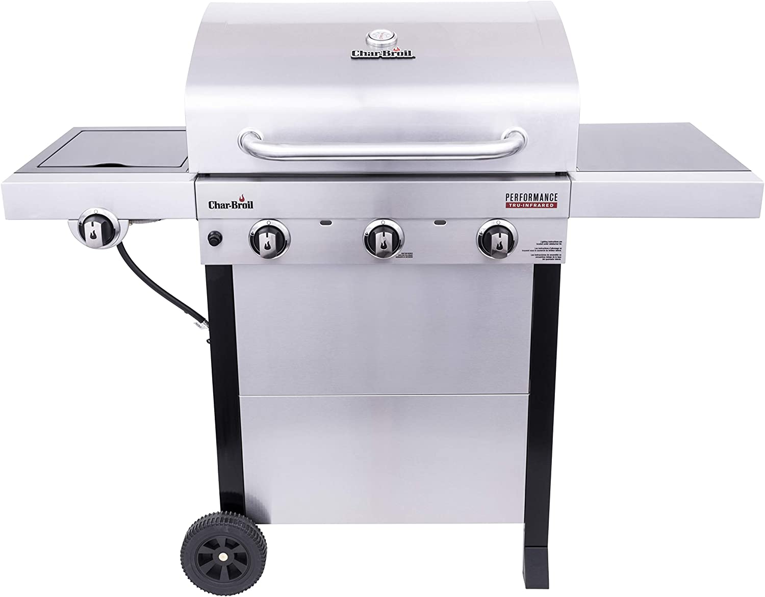 Char-Broil 463370719 Performance TRU-Infrared 3-Burner Cart Style Liquid Propane Grill, Stainless Steel