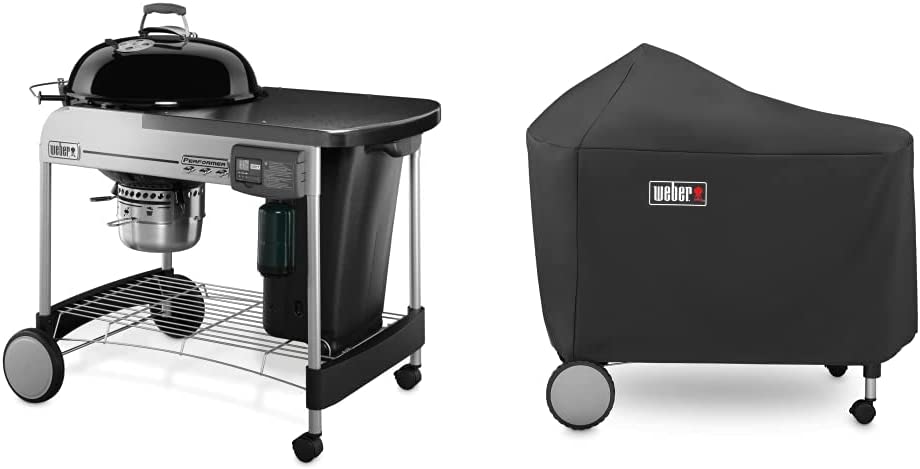 Weber Performer Deluxe Charcoal Grill, 22-Inch, Touch-N-Go Gas Ignition System, Black