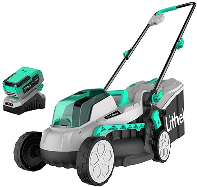 Litheli Cordless Lawn Mower 13 Inch, 20V Battery Lawnmower for Garden, Yard and Farm, with Brushless Motor, 4.0Ah Battery & Charger Included