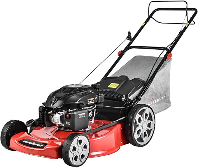 PowerSmart Self Propelled Lawn Mower, 22 Inch Lawn Mower Self-propelled, 200CC 4-Stroke Engine, 3 in 1 Gas Lawn Mower with Bag, 5 Cutting Heights Adjustable (1.2''-3.5'')