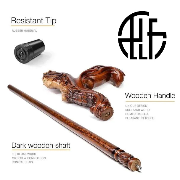 Fantasy Syren Wooden Walking Cane