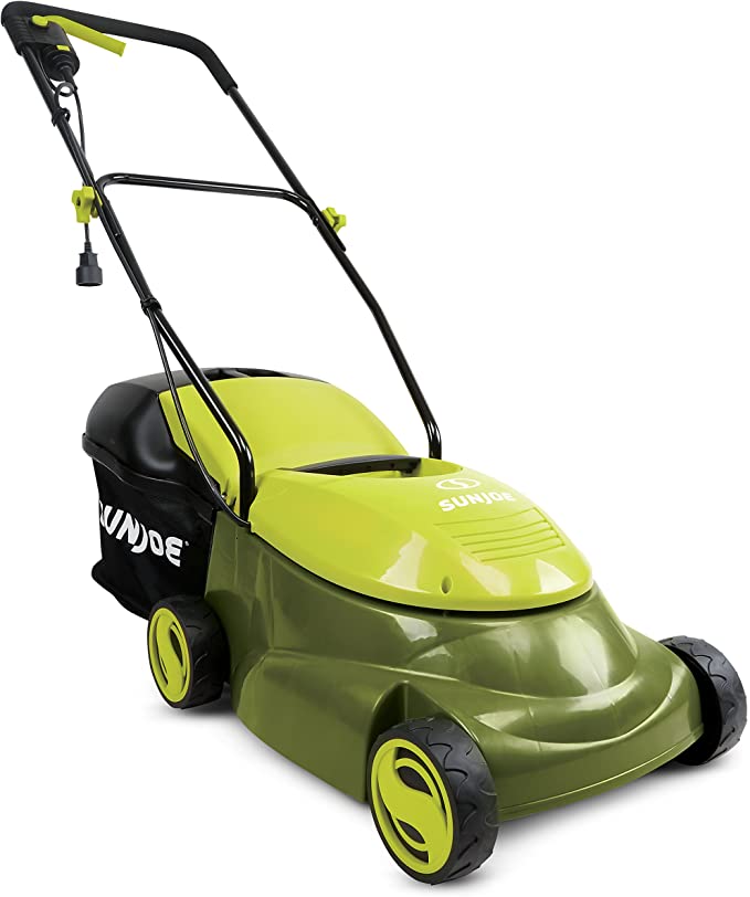 Sun Joe MJ401E-PRO Electric Lawn Mower w/Collapsible Handle, 3-Position Height Control, 10.6-Gallon Bag and Side Discharge Chute, 14 /13 Amp, Green