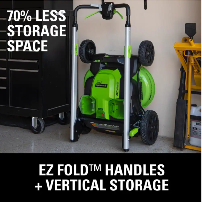 PRO 25 in. 60V Battery Self Propelled Walk-Behind Lawn Mower with (2) 4.0 Ah Batteries and Charger