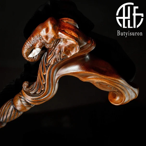 Elephant Cane Wooden Walking Stick Ergonomic Handle