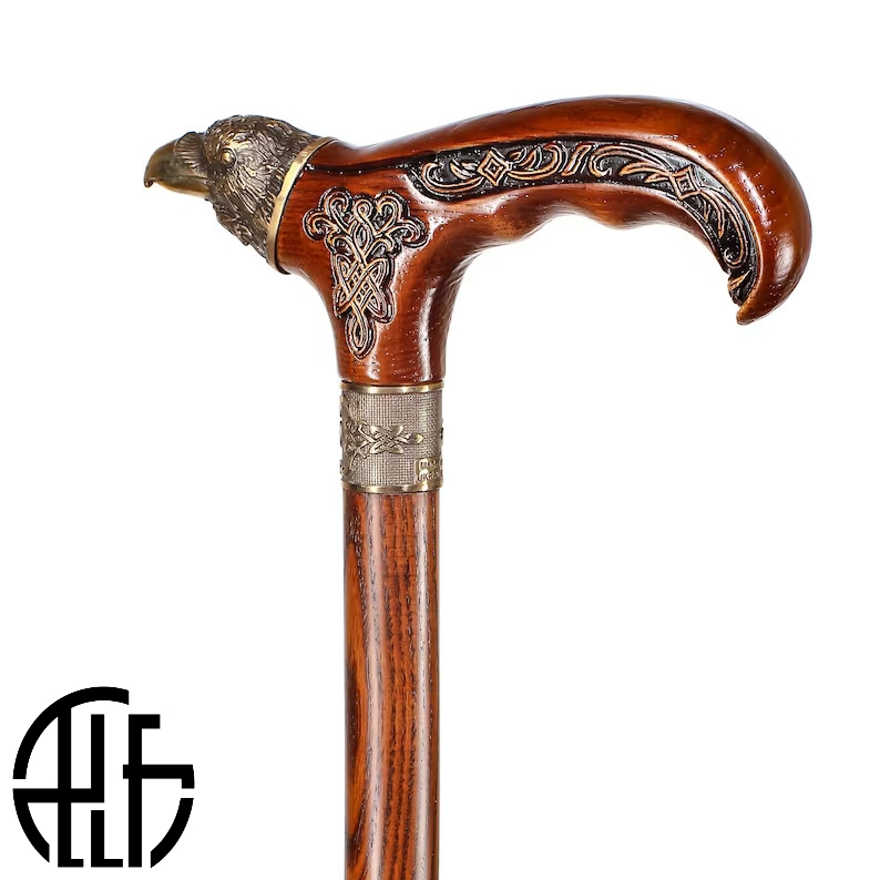 Raven Walking Cane Wood