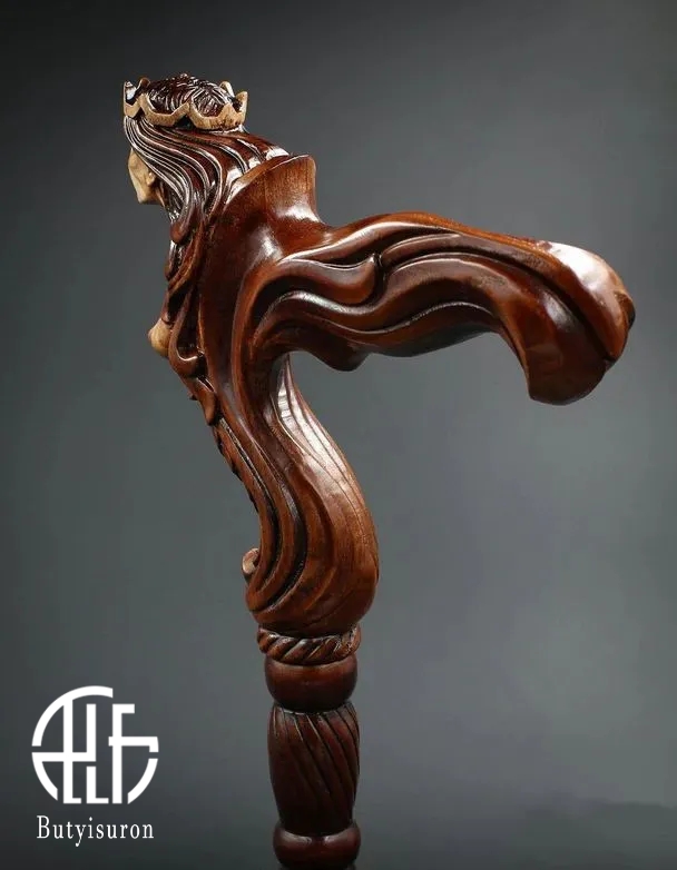 Fantasy Syren Wooden Walking Cane