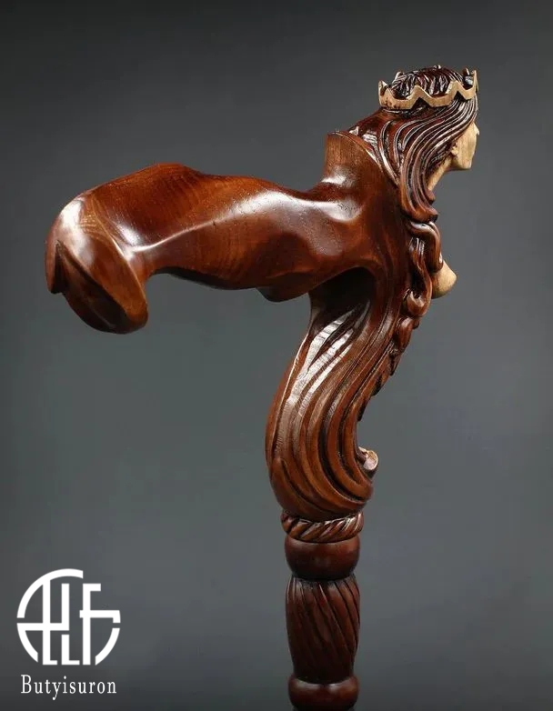 Fantasy Syren Wooden Walking Cane