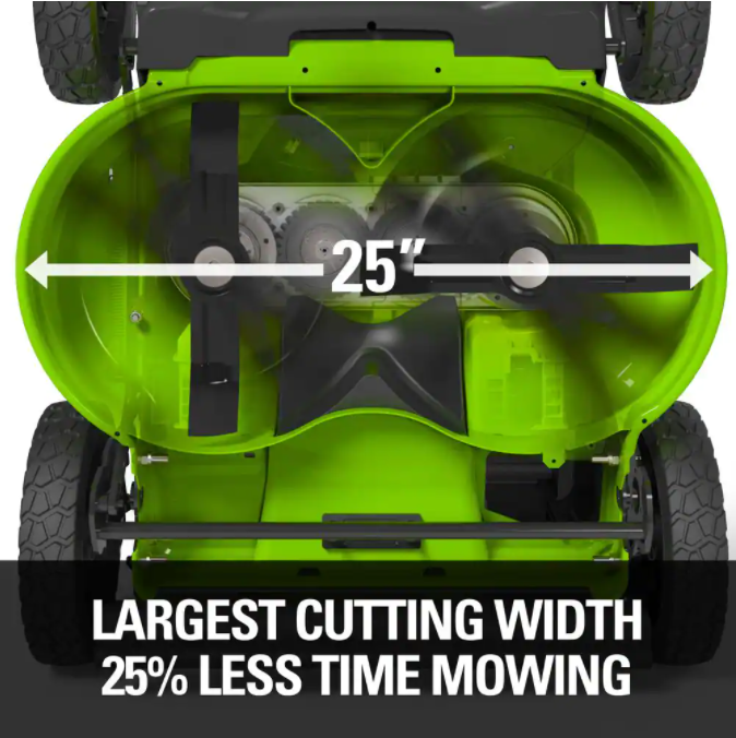 PRO 25 in. 60V Battery Self Propelled Walk-Behind Lawn Mower with (2) 4.0 Ah Batteries and Charger